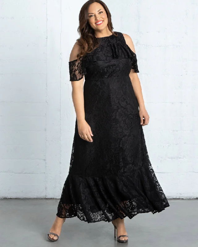 women's bell-sleeved dressesRiviera Lace Evening Gown - Sale!