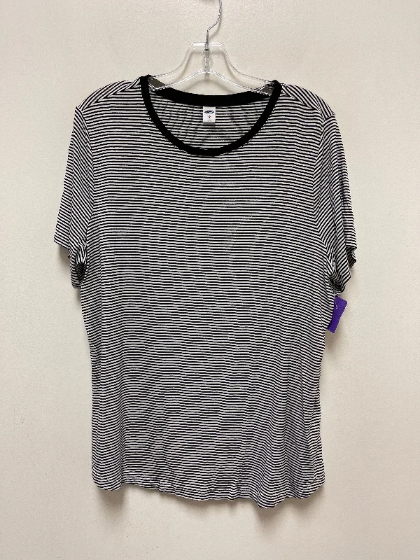 women's T-shirts made of silkStriped Pattern Top Short Sleeve Old Navy, Size Xl