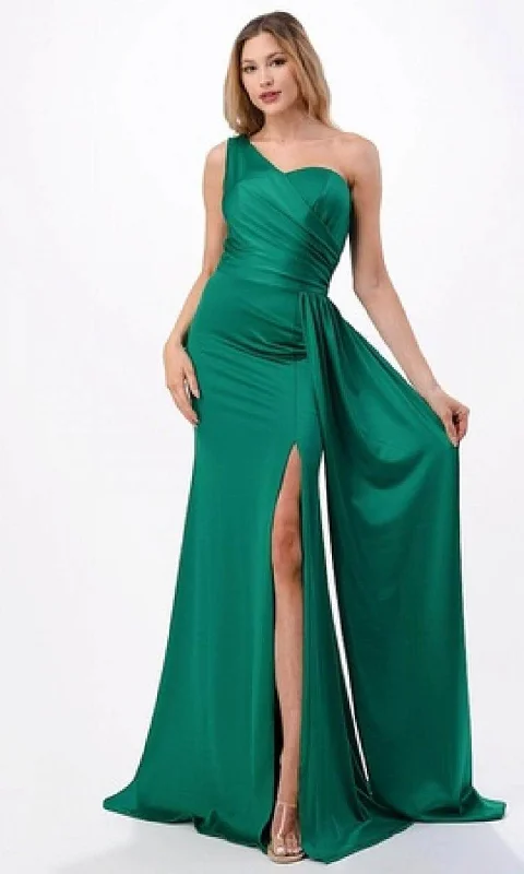 women's stretch dressesAspeed Design D567 - One Shoulder Evening Gown