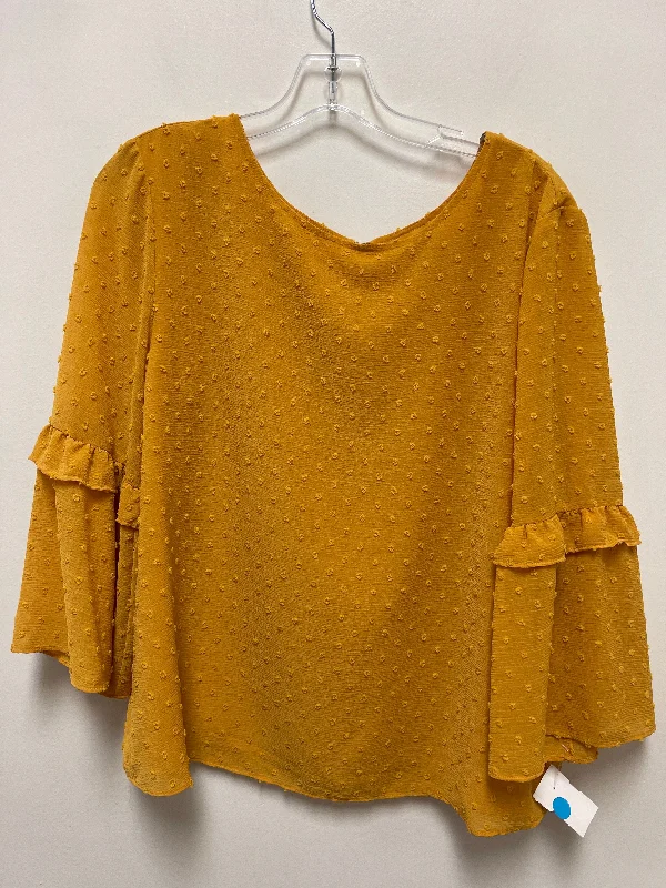 everyday women's long sleeve topsTop Long Sleeve By Banana Republic In Yellow, Size: L