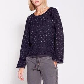 women's tops that offer a perfect blend of style, comfort, and affordabilityDots Bell Sleeve Raglan (Soft Black)