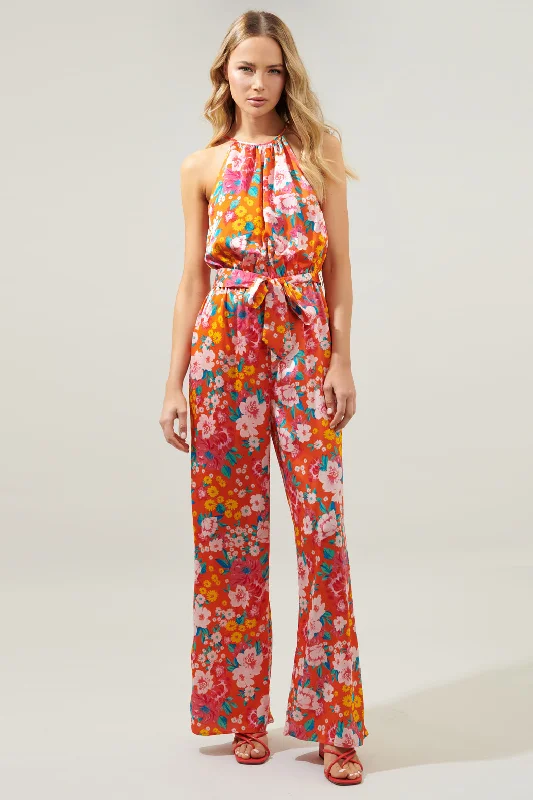 women's jumpsuits for apple-shaped bodiesWaverly Floral Lighthearted Trapeze Jumpsuit