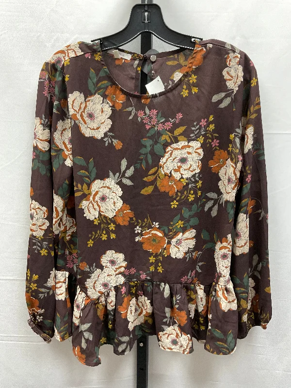 budget-friendly women's long sleeve topsTop Long Sleeve By Maurices In Floral Print, Size: S