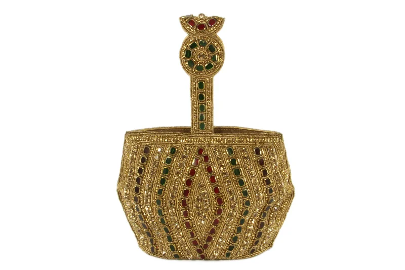 women's empire waist dressesMulticolor Rhinestone Bucket Style Indian Evening Purse