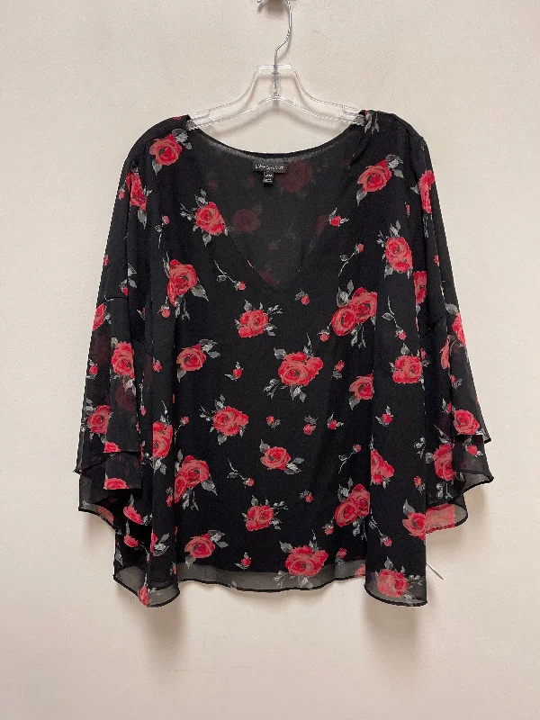 women's long sleeve tops for special occasionsTop Long Sleeve By Lane Bryant In Floral Print, Size: 4x