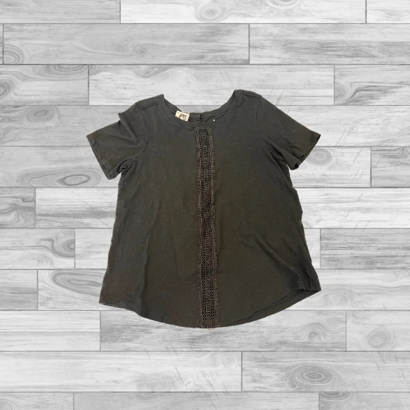 women's T-shirts with distressed finishesBlack Top Short Sleeve Anthropologie, Size M