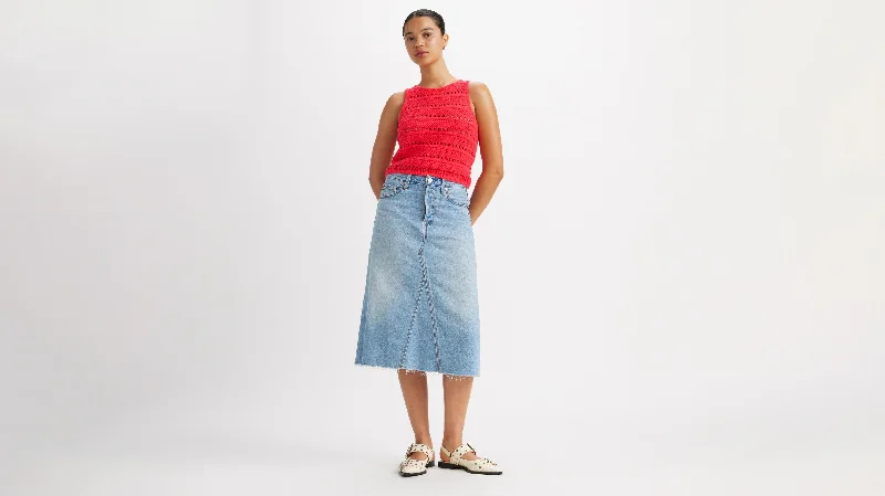 women's woven skirtsLevi's® Women's High-Rise A-Line Deconstructed Skirt