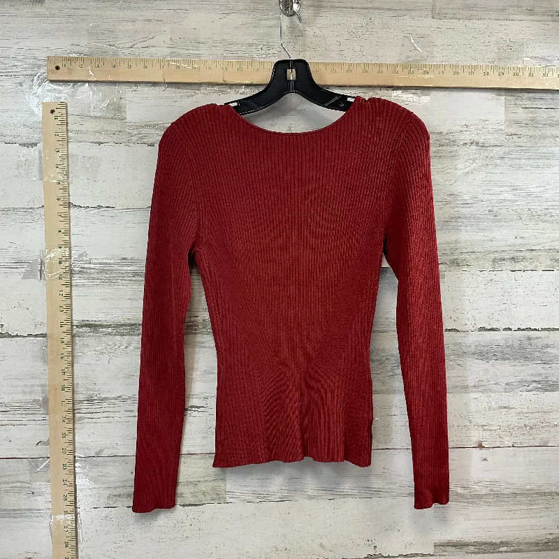 elegant women's long sleeve topsTop Long Sleeve By Banana Republic In Red, Size: M