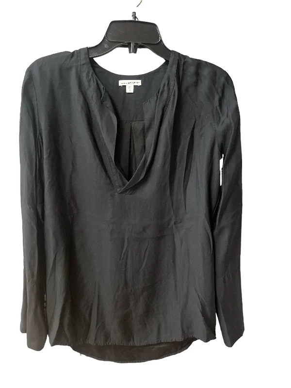 women's long sleeve tops with personalized messagesTop Long Sleeve Basic By James Perse In Black, Size: 2