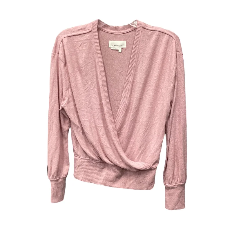 women's long sleeve tops with zippered closuresTop Long Sleeve By Anthropologie In Pink, Size: S