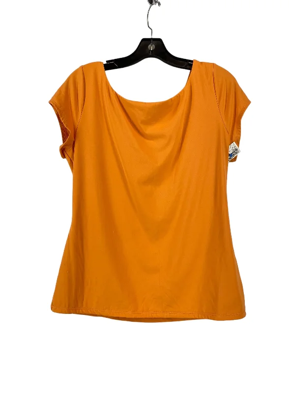 women's T-shirts with sustainable productionOrange Top Short Sleeve Worthington, Size L