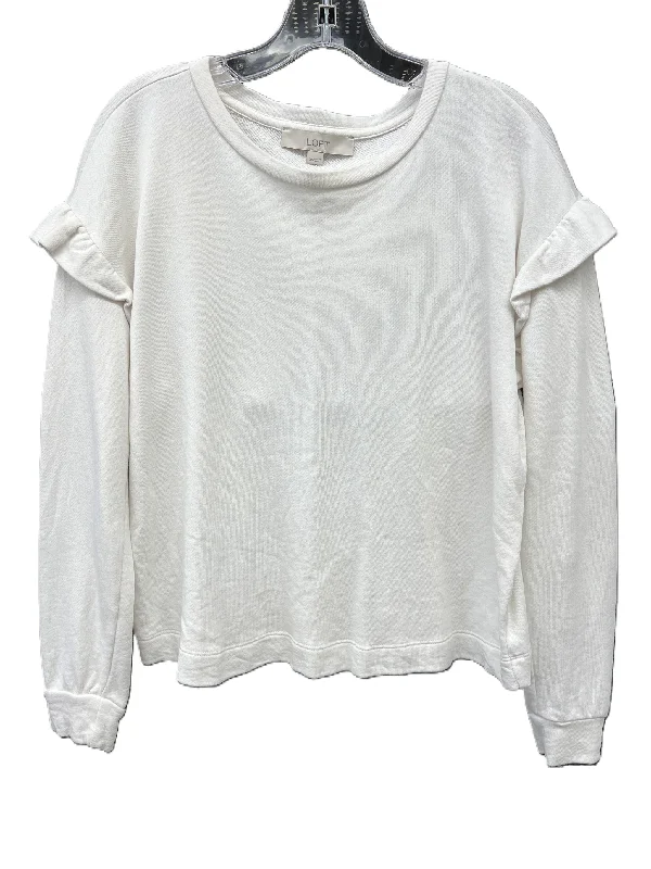 women's long sleeve tops with appliqué designsTop Long Sleeve By Loft In Cream, Size: Xs