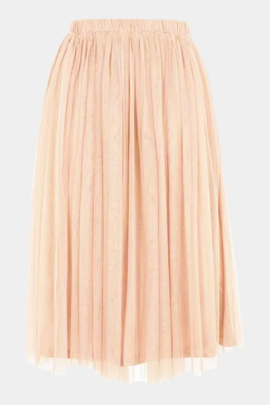 women's silk skirtsMerlin Nude Midi Skirt