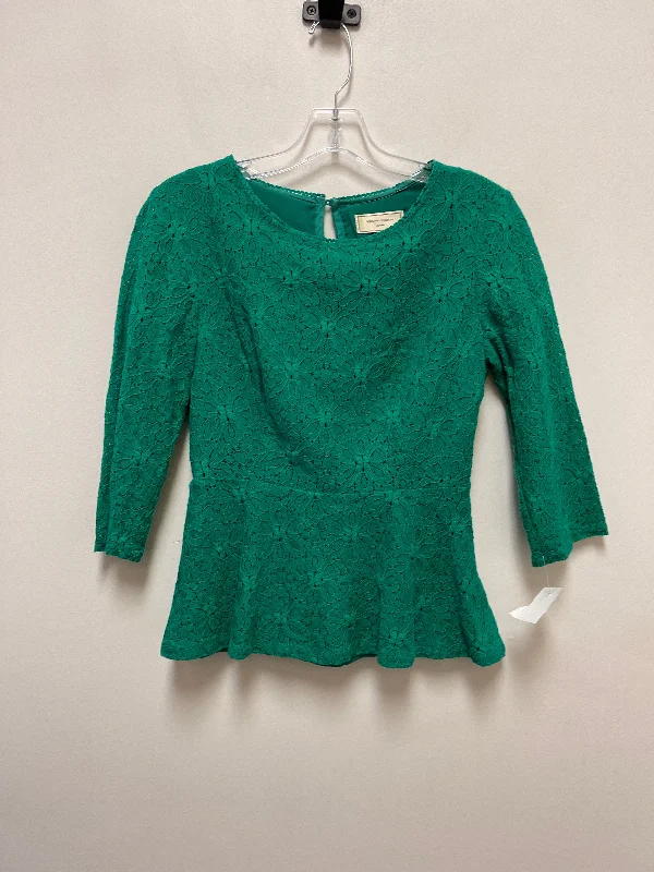 women's long sleeve tops with oversized fitsTop Long Sleeve By Moulinette Soeurs In Green, Size: S