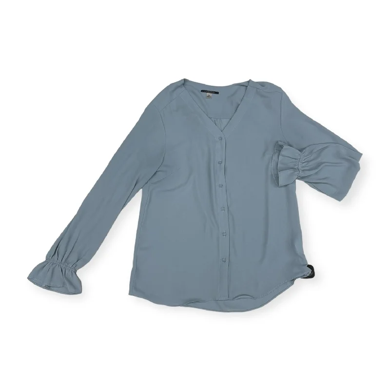 budget-friendly women's long sleeve topsTop Long Sleeve By Tahari By Arthur Levine In Blue, Size: M