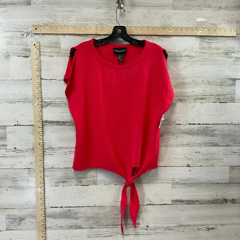 women's T-shirts with cold-shoulder cutsRed Top Short Sleeve Frank Lyman, Size S