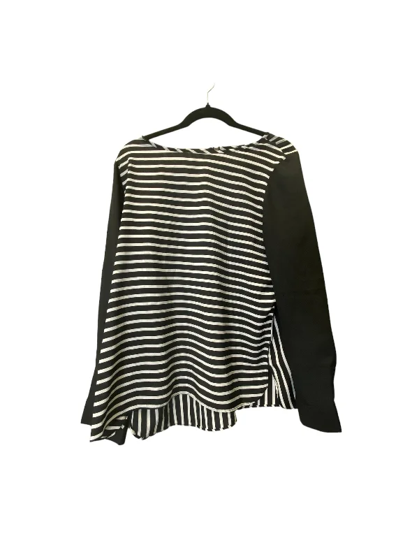 women's long sleeve tops for workTop Long Sleeve By Old Navy In Striped Pattern, Size: L