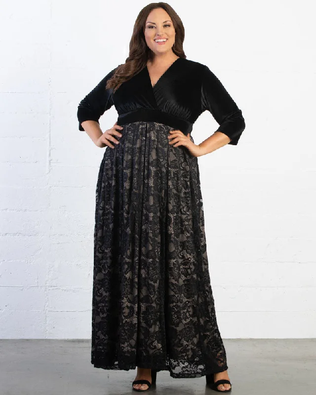 women's flutter-sleeved dressesVictoria Velvet Evening Gown - Sale!