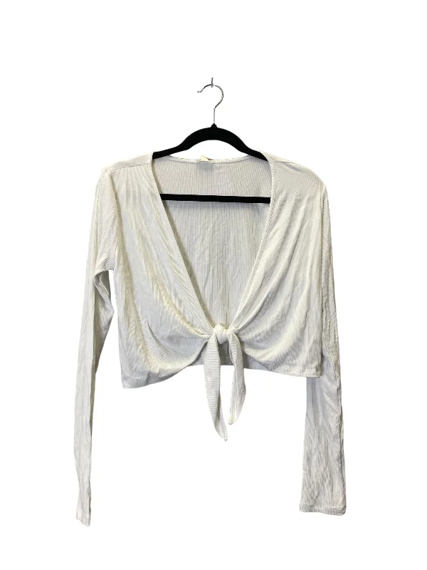 women's long sleeve tops made of silkTop Long Sleeve By Garage In Beige, Size: L