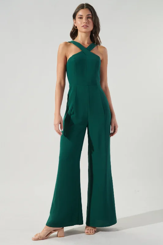 women's jumpsuits for fair-trade practicesCaline Cross Neck Jumpsuit