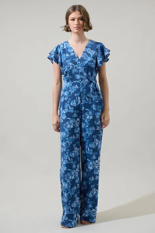 women's jumpsuits for eco-friendly choicesBary Floral Tiley Wide Leg Jumpsuit