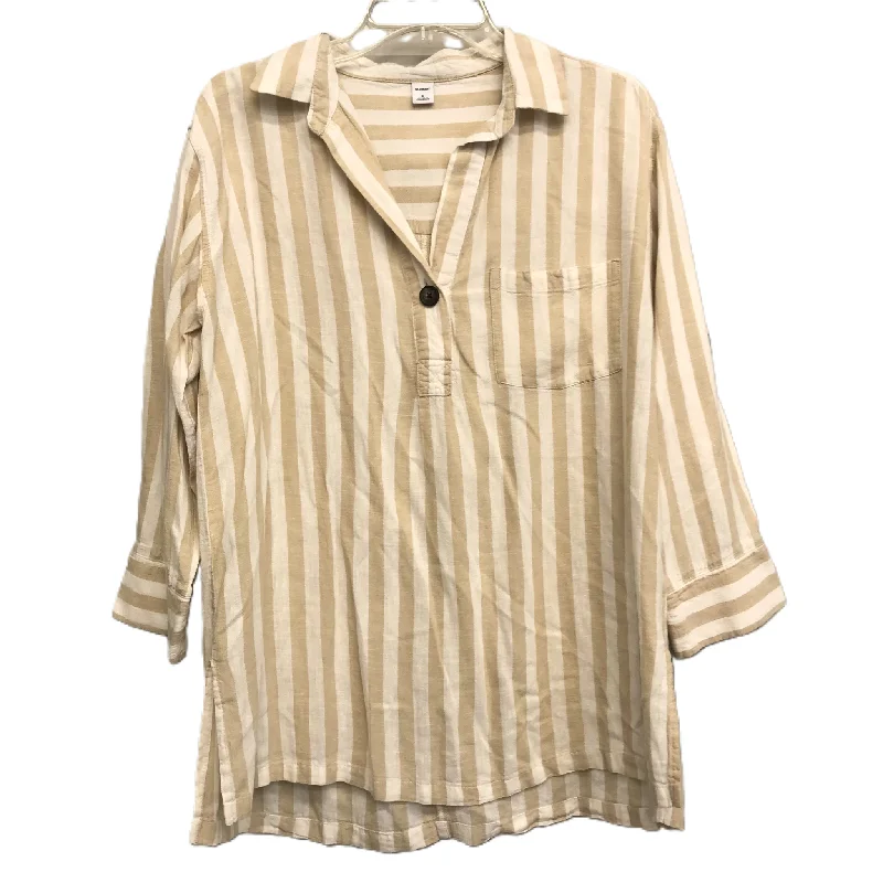 women's long sleeve tops with eco-friendly productionTop Long Sleeve By Old Navy In Striped Pattern, Size: M