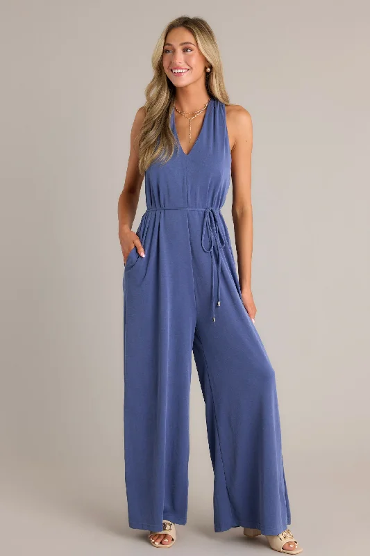 women's jumpsuits for stylish and functional fashionEffortless Ensemble Violet Blue Jumpsuit