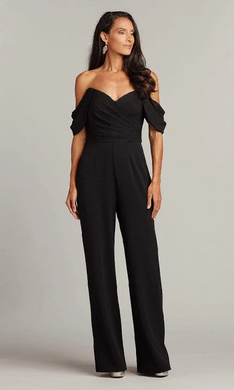 women's flutter-sleeved dressesTadashi Shoji - BOS19917Y Draped Sleeve Evening Jumpsuit