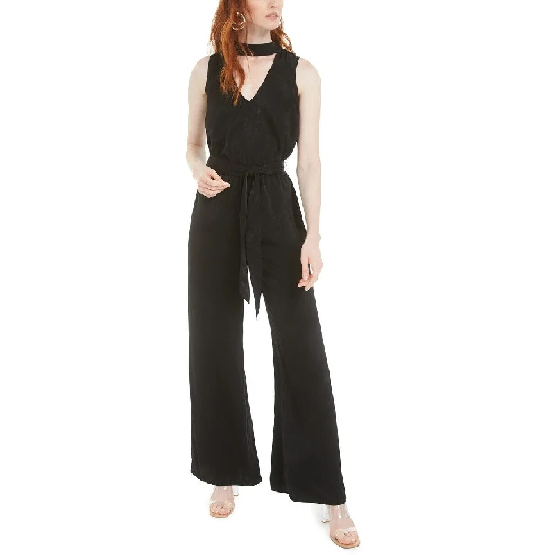 women's jumpsuits with pastel huesBar III Women's Choker Jumpsuit Black Size Extra Large