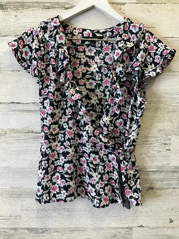 affordable women's T-shirtsFloral Print Top Short Sleeve Banana Republic, Size Xs