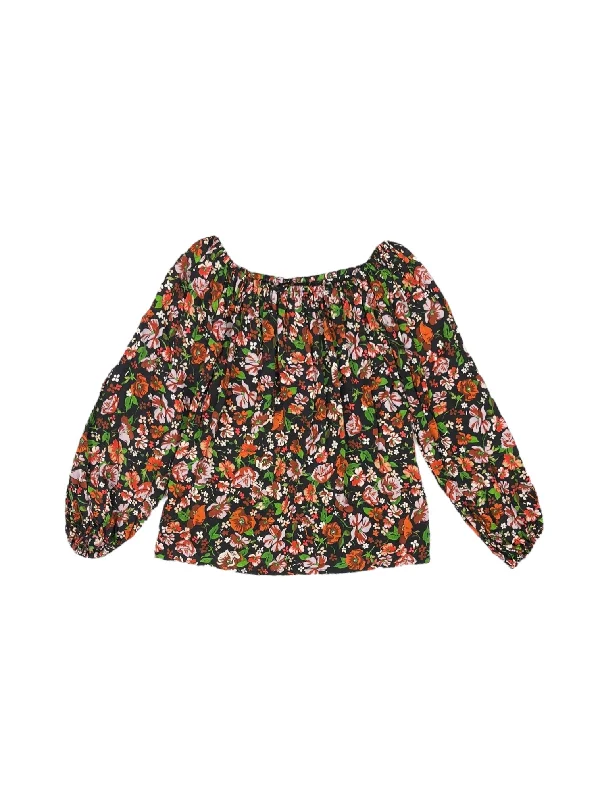 women's long sleeve tops made of silkTop Long Sleeve By Zara In Floral Print, Size: Xs