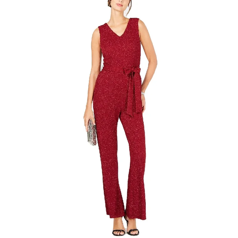 women's jumpsuits for formal eventsIvanka Trump Women's Sparkle Belted Jumpsuit Red Size 14