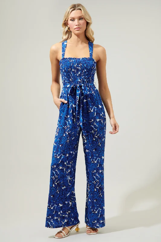 women's jumpsuits for springCaspian Floral Erie Racerback Jumpsuit