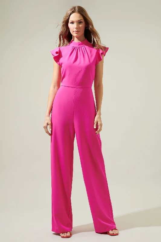 women's jumpsuits made of cottonArabella Mock Neck Wide Leg Jumpsuit