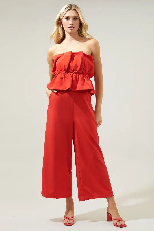 women's jumpsuits for winterAbout Last Night Strapless Ruffle Jumpsuit