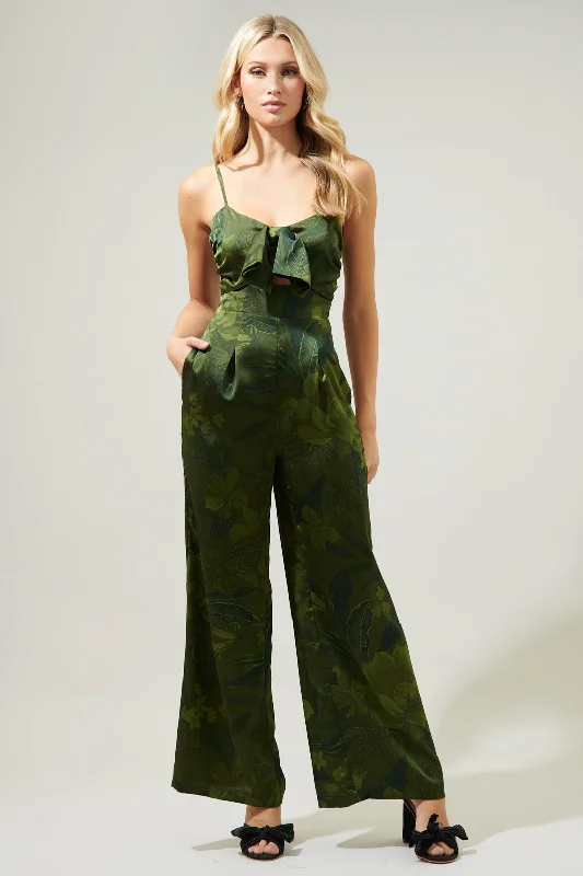 women's jumpsuits with halter necksIvy Tropics Raleigh Cut Out Straight Leg Jumpsuit