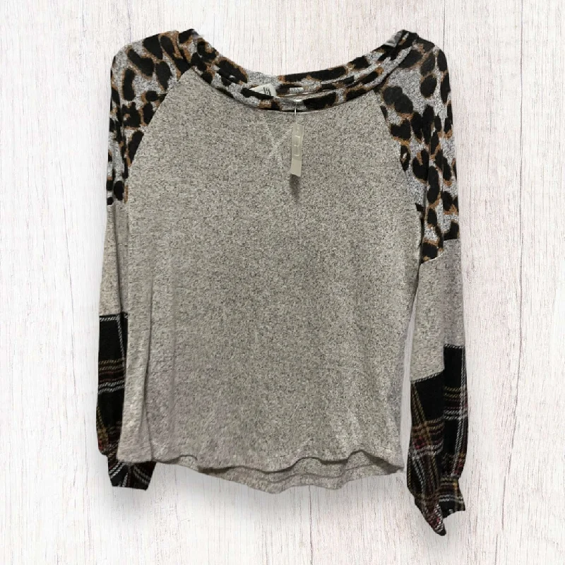 chic women's long sleeve topsTop Long Sleeve By Maurices In Animal Print, Size: S