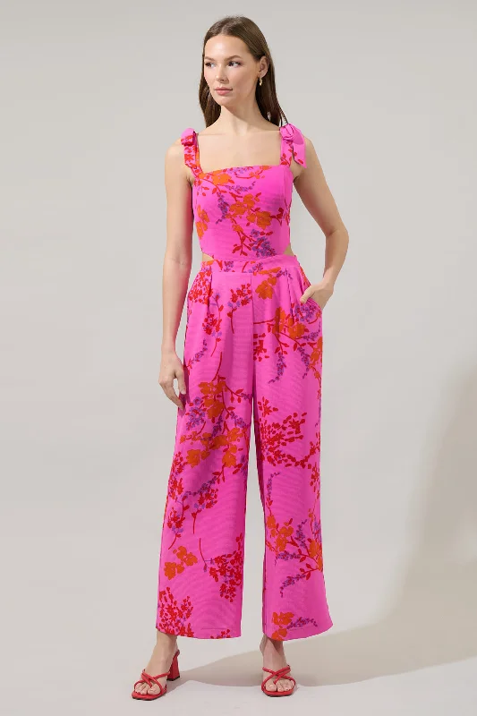 women's dressy jumpsuitsSeiko Floral Harley Cutout Jumpsuit