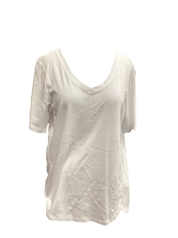 women's T-shirts with UV protectionWhite Top Short Sleeve Isaac Mizrahi, Size M