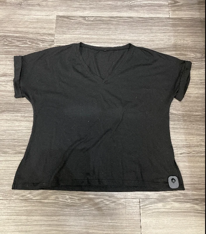 women's T-shirts with oversized fitsBlack Top Short Sleeve Clothes Mentor, Size 3x