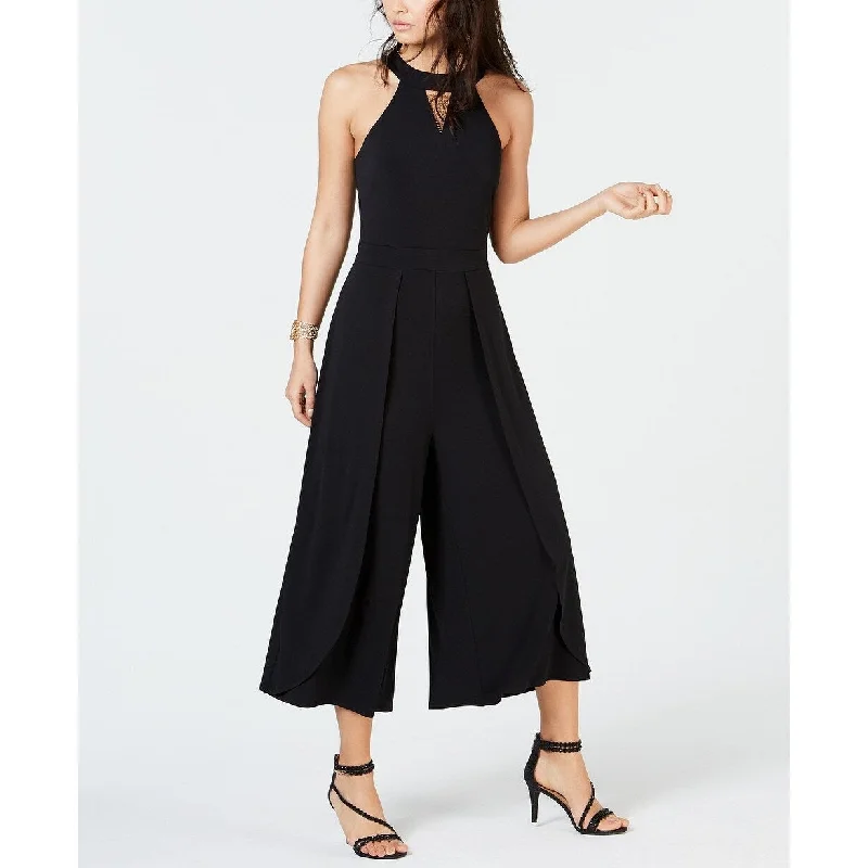 women's jumpsuits with off-the-shoulder sleevesThalia Sodi Women's Wide-Leg Jumpsuit Black Size Medium