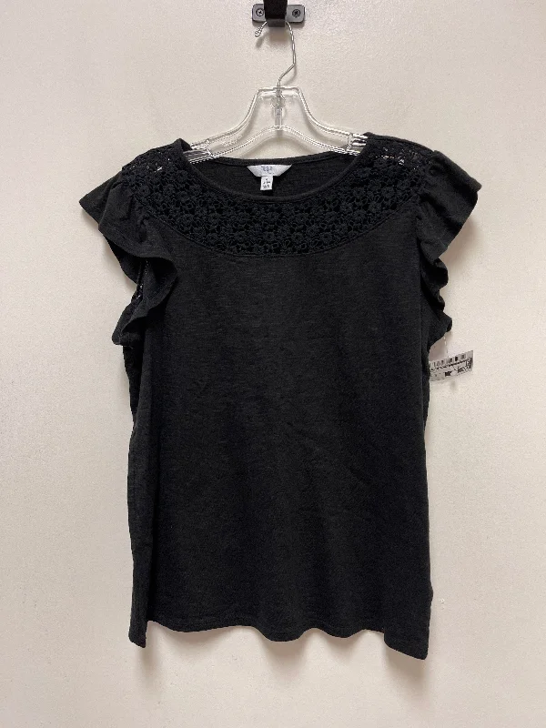 women's T-shirts with loose fitsBlack Top Short Sleeve Time And Tru, Size M