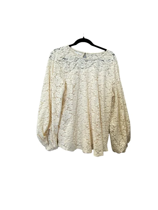 affordable women's long sleeve topsTop Long Sleeve By Maurices In Beige, Size: L