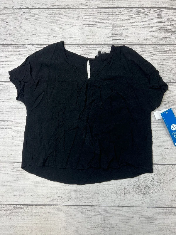 women's T-shirts with round necksBlack Top Short Sleeve Madewell, Size S