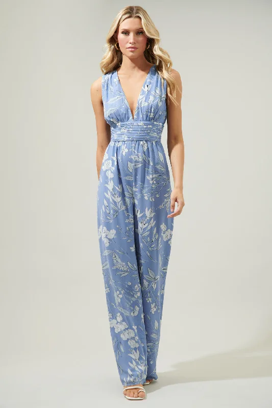 women's jumpsuits for dancingScout Floral Tilda Plunging Neckline Jumpsuit