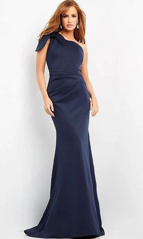 women's party dressesJovani 06753SC - One Shoulder Trumpet Evening Gown