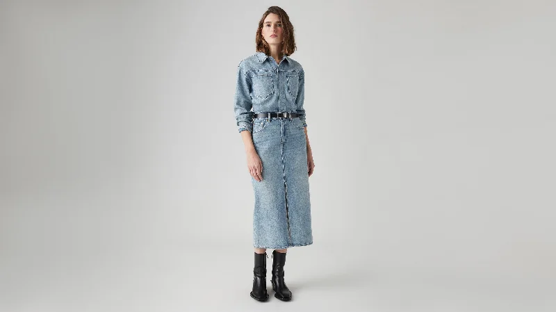 women's dressy skirtsLevi's® Women's Denim Midi Shirt Dress