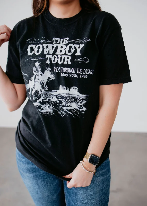 women's tops with geometric patternsThe Cowboy Tour Graphic Tee