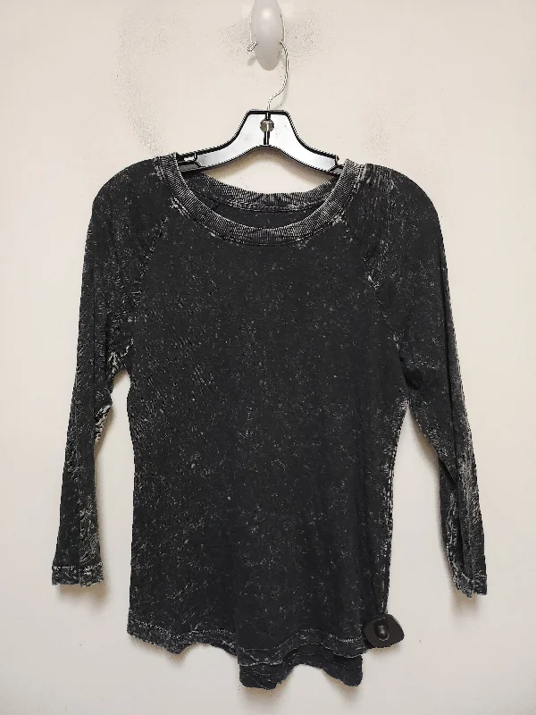 women's long sleeve tops with body-hugging silhouettesTop Long Sleeve Basic By Pilcro In Black, Size: Xs