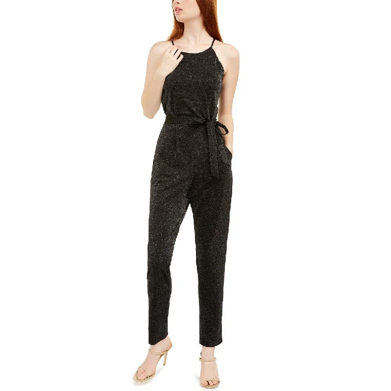 women's jumpsuits for pear-shaped bodiesBCX Women's Scalloped Shine Jumpsuit Black Size 1